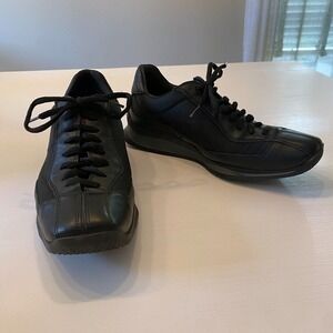 Very Rare! Men's Black Leather Prada Sneakers Shoes EU Size 34.5 / US‎ Size 4.5
